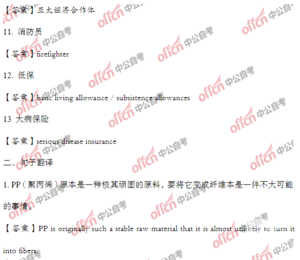 2021年4月自考英语专业《英语翻译00087》考试试题及答案